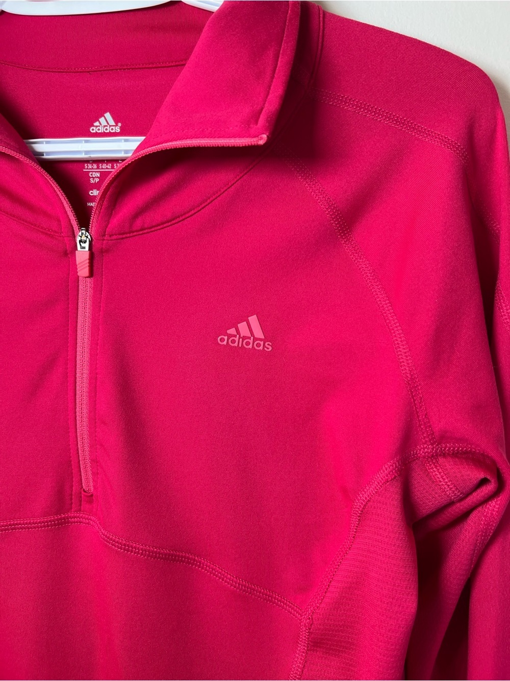 Adidas Women's Size Small Hot Pink Half-Zip Minimalist Performance Top - Picture 2 of 6